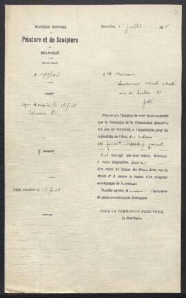 Dossier concernant Une scène du déluge, tableau de A. Ottoz élève de Belot, offert en vente par l...