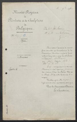 Dossier concernant un tableau de Jacob Jordaens, offert en vente par Mlle Fleischer (Allemagne, W...