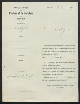 Dossier concernant Groupe de famille, tableau de Jacques van der Merck et Jean [Jan] van Goyen, o...