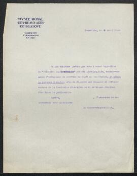 Dossier concernant l’Exposition des Primitifs septentrionaux.