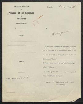 Dossier concernant l’offre faite par le fabricant de bijoux anciens Maurice Wisinger (Hongrie, Bu...