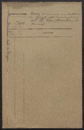 Dossier concernant une esquisse signée Goya, offerte en vente par Mr L. Van Straelen (Anvers). — ...