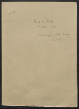 Lettre de l’Abbé Crooy par laquelle il demande deux épreuves du cliché de son tableau Nature mort...
