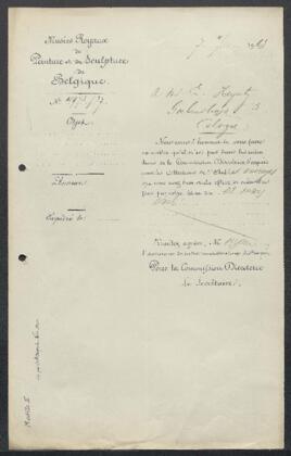 Dossier concernant une collection en provenance d'une galerie anglaise et comprenant entre autres des tableaux de Pieter Paul Rubens, Rembrandt, Michelange, Turner etc… offert en vente par Edwald Hupertz (Allemagne, Cologne). — Offre refusée.