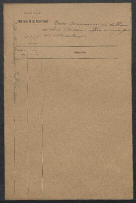 Dossier concernant un tableau de feu Louis Artan daté 1873 intitulé Le rade d’Anvers. Tête de Fla...
