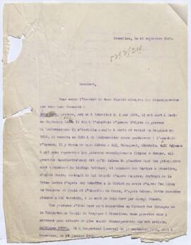 Dossier concernant une demande de renseignements émanant de John Clarke (Irlande, Glenarm), au su...