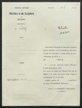 Dossier concernant Le Christ, la Vierge et saint Jean, groupe en ivoire signé E. B. Tulie [?] 159...