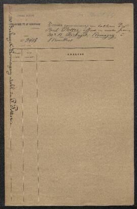 Dossier concernant un tableau de Paul Potter offert en vente par Mr A. Biebuyck-Romagny (Bruxelle...