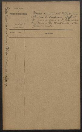 Dossier concernant le prêt à la commission directrice du salon triennal de 1869 des tentures et é...