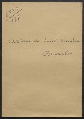Dossier concernant une demande de Louis Artan de Saint Martin (Bruxelles) relative aux numéros, t...