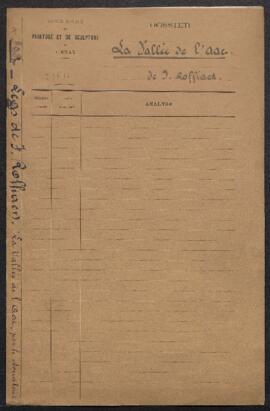 Dossier concernant un tableau de François Roffiaen La vallée de l’Aar (inv. 3611) légué au Musée ...
