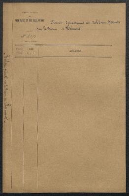 Dossier concernant un tableau (sans autres précisions) offert en vente par le baron de Resimont (Anderlecht). — Offre refusée.