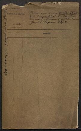 Dossier concernant le budget et la comptabilité pour l’Exercice 1870.