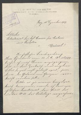 Dossier concernant le décès de Gustav Ritter Hoschek (Allemagne, Mülheim) et dont la vente de la ...