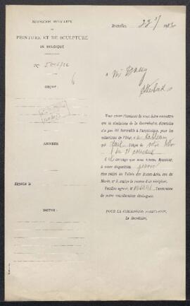 Dossier concernant un tableau supposé de Courbet, offert en vente par Mr Arth. Dassy (Etterbeek)....