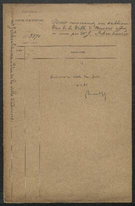 Dossier concernant un Panorama d’Anvers de l’école flamande (inv. 3222), acquis pour la galerie H...