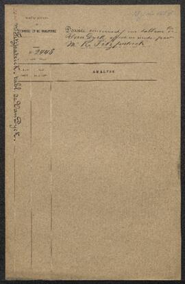 Dossier concernant un tableau de Van Dyck offert en vente par Mr R. Fitz Patrick (Angleterre, Lon...