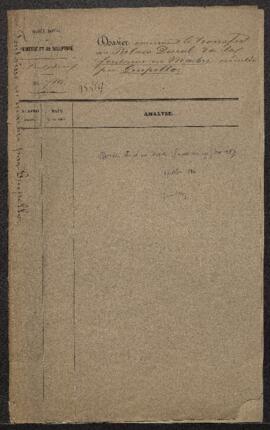 Dossier concernant le transfert en 1860 au Palais ducal de la Fontaine en marbre Neptune et Théti...