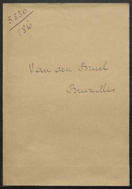 Dossier concernant La dame à la lettre, tableau de [Willem] Van den Bruel (Saint Josse) que l’art...