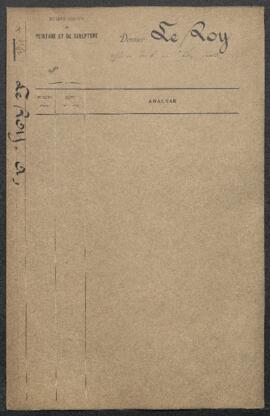 Dossier concernant une Etude de vache par Louis Robbe, offerte en vente par Mr A. Le Roy (Uccle)....