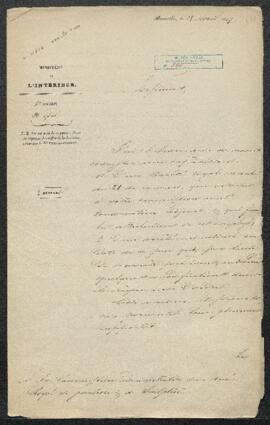 Dossier relatif à la création du poste de conservateur adjoint par arrêté royal du 21 avril 1849 ...