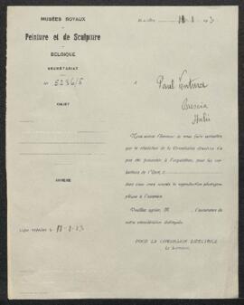 Dossier concernant [une œuvre ?] offerte en vente par Paul Ventura (Italie, Brescia). — Offre ref...