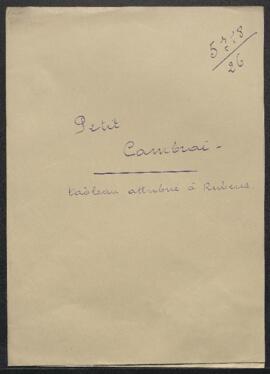 Dossier concernant une demande de renseignements de Paul Petit (France, Cambrai) sur un tableau a...