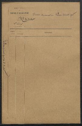Dossier concernant un tableau (sujet non mentionné), offert en vente par Mr Ad. De Decker (Saint-...