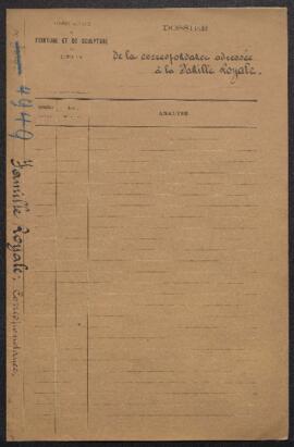Dossier contenant les minutes de la correspondance adressée par le Musée à la famille royale à l’...