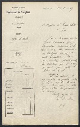 Dossier concernant deux tableaux donnés à Kilelé [ ?] (1563), offert en vente par Mr L. Grenier L...