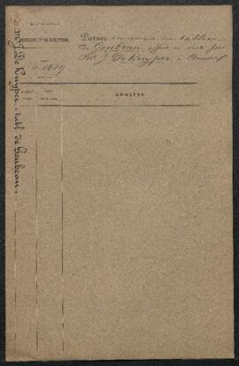 Dossier concernant un tableau de Goubeau [Antoon Goubau ?] représentant une Scène de marché annue...