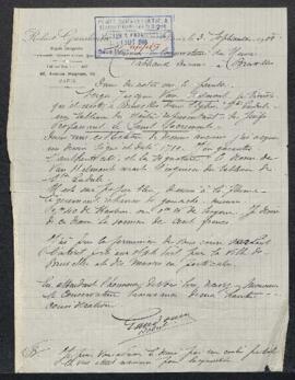 Lettre concernant un dessin à la plume daté 1710, signé Jacques [Zager Jacob] van Helmont et repr...