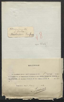 Dossier concernant un tableau attribué à Wiertz offert en vente par J. de Vries (Pays-Bas, Amster...