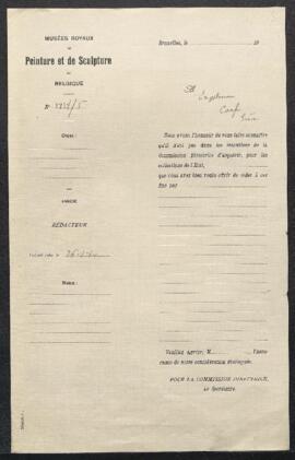 Dossier concernant un Couple enlacé,tableau de Van der Nelpe [?], et diverses images de l’école b...