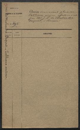 Dossier concernant une collection de tableaux anciens (Rembrandt, Berchem, Dou, Metsu, …), offert...