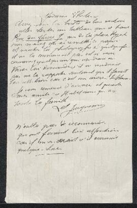 Lettre concernant la reprise d'un tableau représentant une Tête de Christ, (auteur non spécifié),...