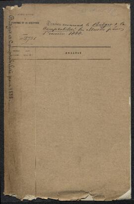 Dossier relatif au budget et à la comptabilité de l’exercice 1888.