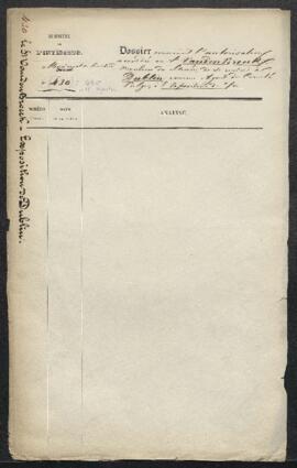 Dossier concernant l’autorisation accordée à Mr Vanden Broeck, mouleur du Musée, de se rendre à D...