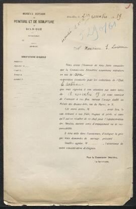 Dossier concernant un tableau attribué à Jules Romain représentant La Vierge, l’Enfant Jésus et s...