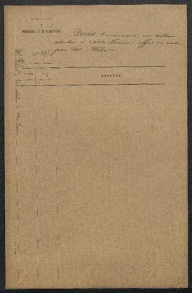 Dossier concernant un petit tableau attribué à Otto Vaenius (sujet non mentionné), offert en vent...