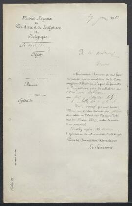 Dossier concernant un tableau, sujet non spécifié, attribué à Jacob Jordaens, offert en vente par...