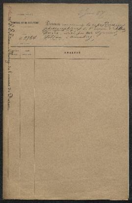 Dossier concernant la reproduction photographique de l’œuvre de Dürer éditée en six volumes par Sigmund Soldan à Nuremberg. — Sans suite.