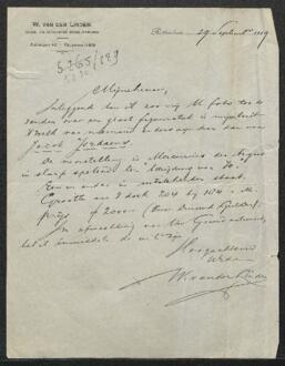Dossier concernant un tableau de Jacob Jordaens, Mercure attaquant Argus endormi pour la libération de Io, offert en vente par le marchand de tableaux W. van der Linden (Pays-Bas, Rotterdam). — Sans suite.
