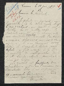 Lettre de Mr E. Thaon (Louvain) par laquelle celui-ci propose en don un Portrait de Ferdinand, du...