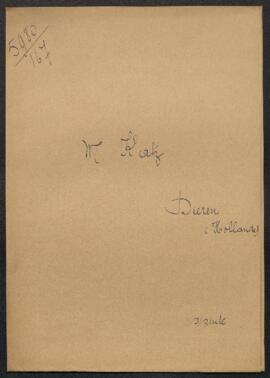 Dossier concernant une demande de renvoyer un Paysage, tableau de Jan Breughel de Velours, à la F...