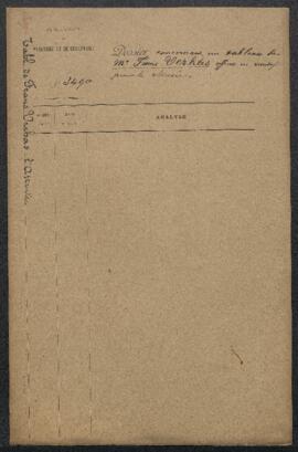 Dossier concernant un tableau de Franz Verhas, L’Attente, soumis par le ministre pour admission d...
