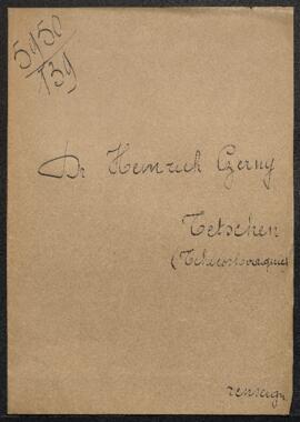 Dossier concernant une demande de renseignements de Mr Heinrich Czerny (Tchécoslovaquie, Tetschen...