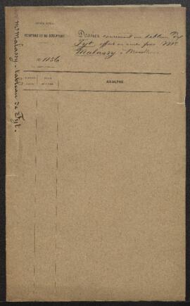 Dossier concernant un tableau de Jan Fyt offert en vente par Mr A. P. Malassy (Bruxelles). — Sans...