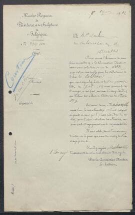 Dossier concernant un tableau, sujet et auteur non spécifiés, offert en vente par Elisa Charlier ...