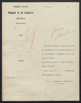 Dossier concernant un tableau de F[rançois Antoine] Bossuet représentant une Vue de la grue et de...